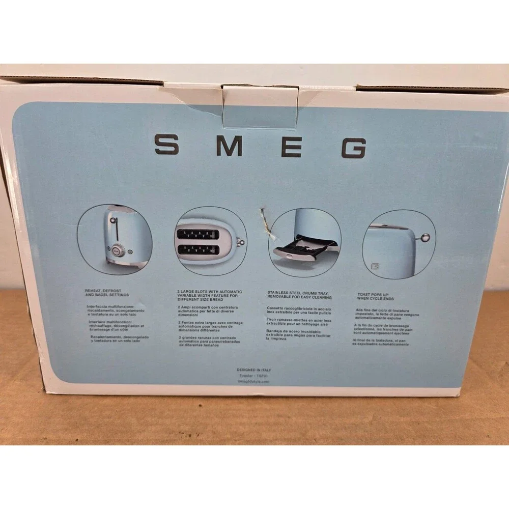Smeg 50's Retro 2 Slice Toaster Chrome (TSF01SSUS)